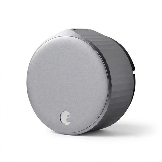 Wifi Smart Lock Silver (Retrofits over Existing Deadbolt) — Studio Shot