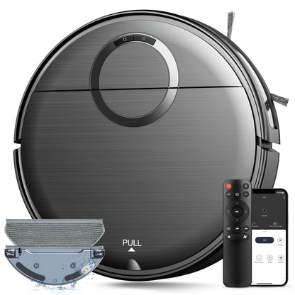 Robot Vacuum and Mop Combo, Robotic Vacuum Cleaner with Schedule, Wi-Fi/App/Remote, Self-Charging, Slim, Ideal for Hard Floor, Pet Hair