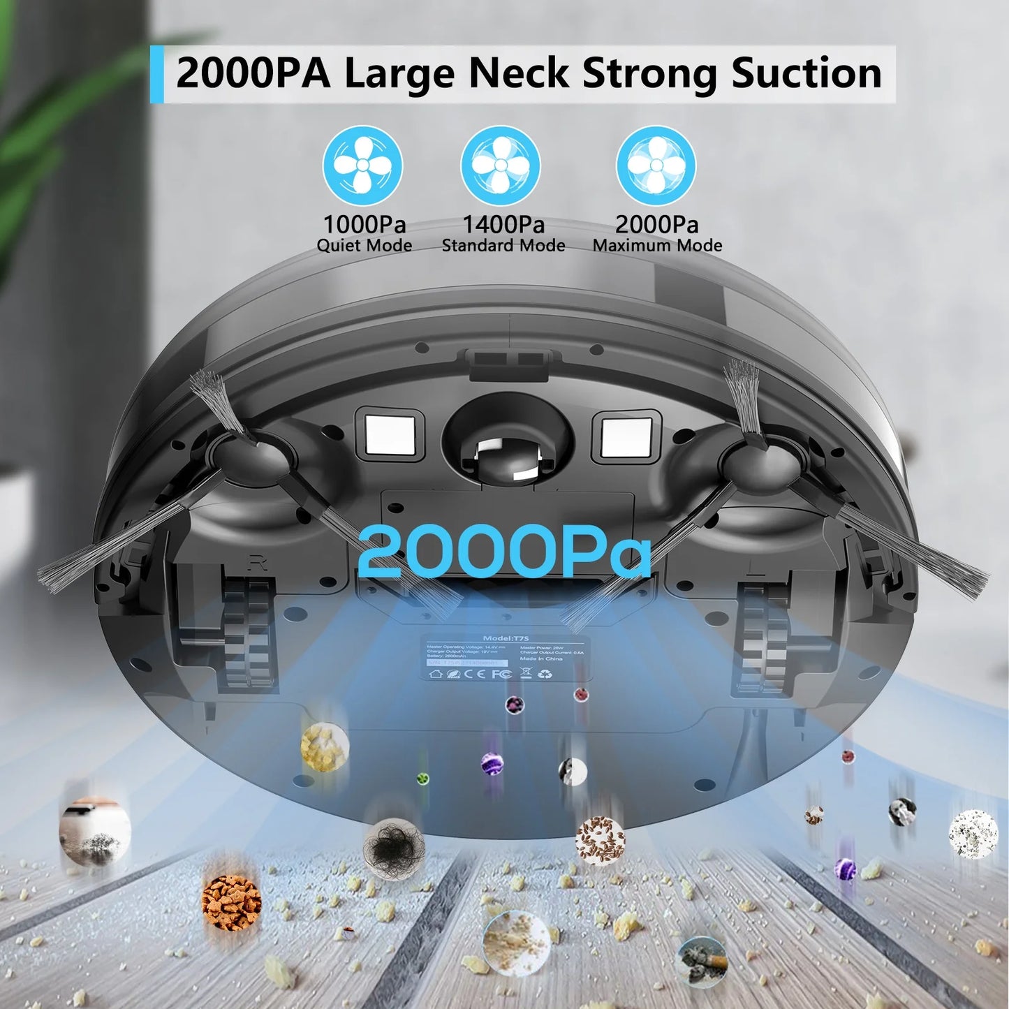 Robot Vacuum and Mop Combo, Robotic Vacuum Cleaner with Schedule, Wi-Fi/App/Remote, Self-Charging, Slim, Ideal for Hard Floor, Pet Hair